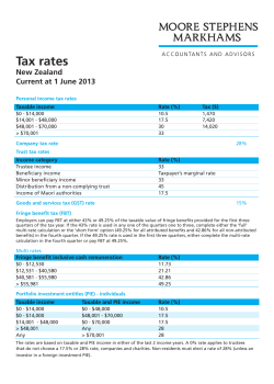 Tax rates - Moore Stephens Markhams