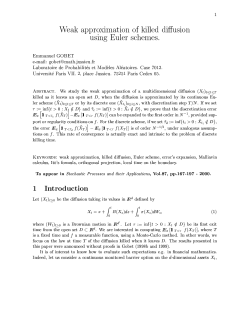 1 Weak approximation of killed diffusion using Euler