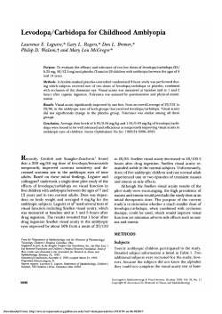 Levodopa/carbidopa for childhood amblyopia.