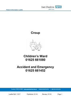leaflet title - East Cheshire NHS Trust
