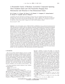 A Remarkable Family of Rhodium Acetonitrile Compounds