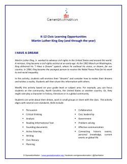 I Have a Dream Activity