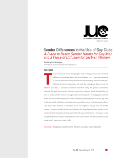 Gender Differences in the Use of Gay Clubs