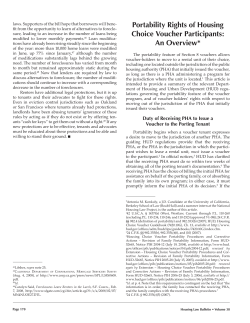 Portability Rights of Housing Choice Voucher Participants
