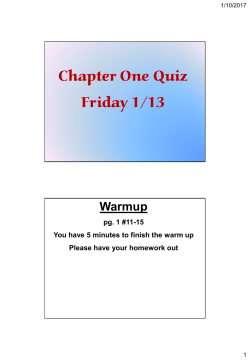 Chapter 1 - Mr. Kleckner`s Class