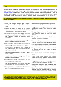 General Education Award in Maltese Language for