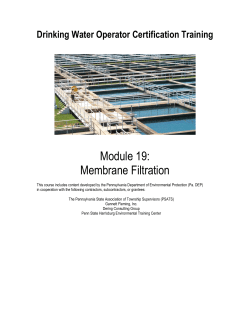 Module 19: Membrane Filtration