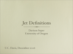 Jet Definitions - Particle Theory
