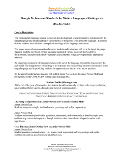 Georgia Performance Standards for Modern Languages