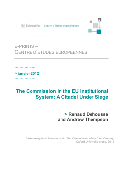 The Commission in the EU Institutional System: A Citadel Under Siege