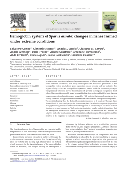 Hemoglobin system of Sparus aurata: Changes in fishes farmed