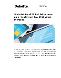 Socialist Food Ticket Adjustment as a result from Tax Unit value