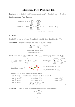 Maximum Flow Problems III.
