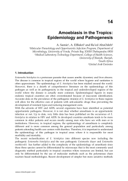 Amoebiasis in the Tropics: Epidemiology and