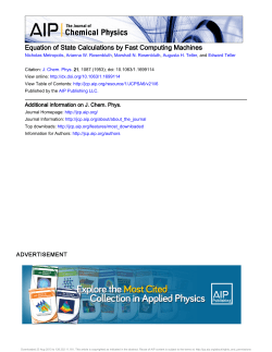 Equation of State Calculations by Fast Computing Machines