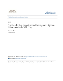 The Leadership Experiences of Immigrant Nigerian Women in New