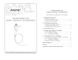 trajectories and radius, velocity, acceleration