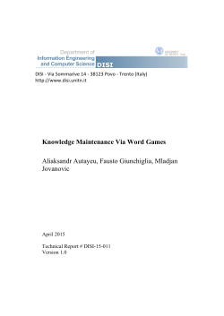 Knowledge Maintenance Via Word Games_TR