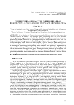 The Rhetoric and Reality of Culture-led Urban Regeneration