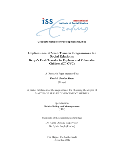 Implications of Cash Transfer Programmes for Social Relations