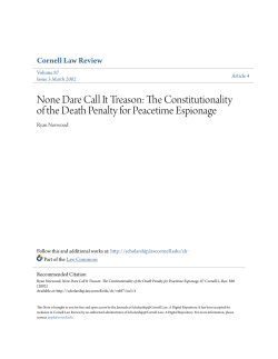 None Dare Call It Treason: The Constitutionality of the Death