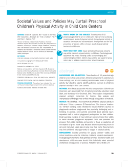 Societal Values and Policies May Curtail Preschool