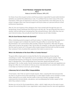Grant Reviews: Unpopular but Essential