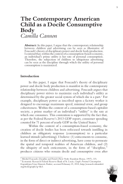 The Contemporary American Child as a Docile Consumptive Body