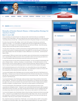 A Metropolitan Strategy for America`s Future