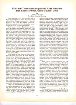 Full- and Three-quarter-grooved Axes from the Bob Evans Shelter