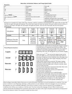 Musicality and Phrasing Quick Guide