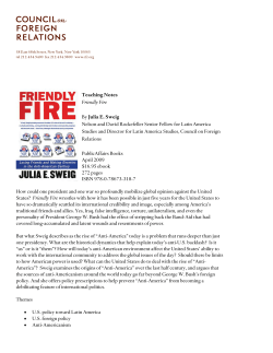 Teaching Notes Friendly Fire By Julia E. Sweig Nelson and David