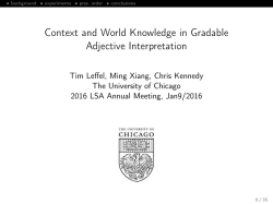 Context and World Knowledge in Gradable Adjective Interpretation