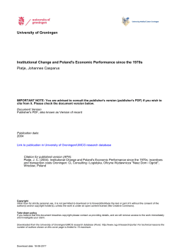University of Groningen Institutional Change and Poland`s Economic