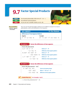 9.7Factor Special Products - Chisago Lakes School District