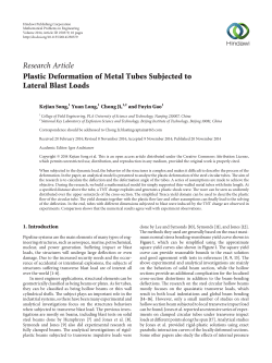 Plastic Deformation of Metal Tubes Subjected to Lateral Blast Loads