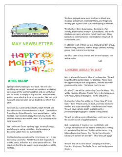 may newsletter - The Terrace at Newark
