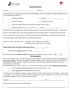Consent Form - Edmonds-Westgate Veterinary Hospital