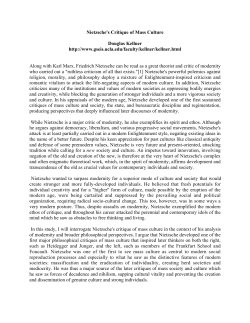 Nietzsche`s Critique of Mass Culture Douglas Kellner http://www