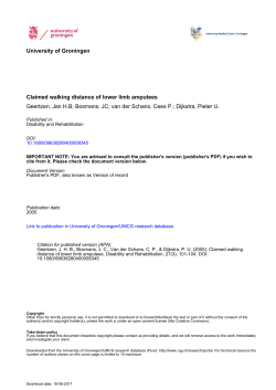 Claimed walking distance of lower limb amputees