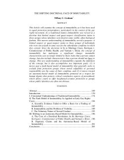 The Shifting Doctrinal Face of Immutability