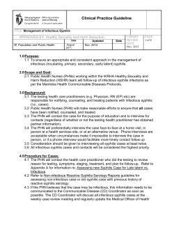 Syphilis Case and Contact management guideline