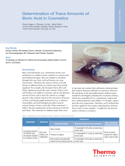 Determination of Trace Amounts of Boric Acid in Cosmetics