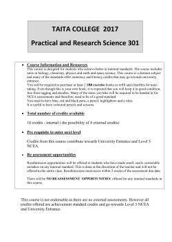 TAITA COLLEGE 2017 Practical and Research Science 301