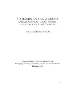 To mourn and resist stigma: Narration, meaning-making and