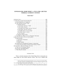 Fewer Hands, More Mercy: A Plea for a Better Federal Clemency