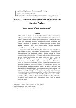 Bilingual Collocation Extraction Based on Syntactic and Statistical