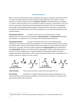 Asymmetric Synthesis - intro and old materialx
