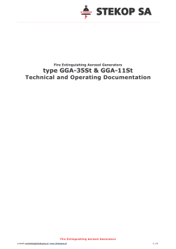 Fire Extinguishing Areosol Generators Technical and