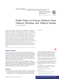Public Policy to Protect Children From Tobacco, Nicotine